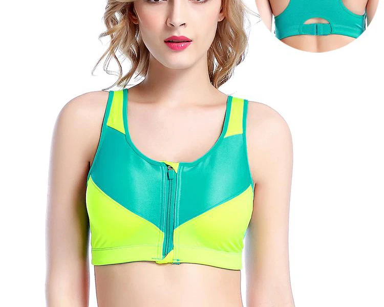 Sports Tops Female Zipper Push Up Sports Bras Fitness Running Yoga Padded Breathable Shockproof Gym Vest Tops Womens Sport Bh   --750x750