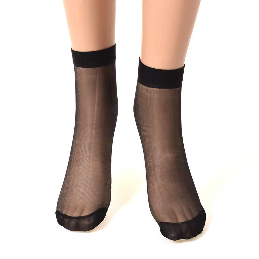 

10pairs/wholesale women summer sexy ultrathin transparent crystal silk socks high elastic skin color nylon short socks female