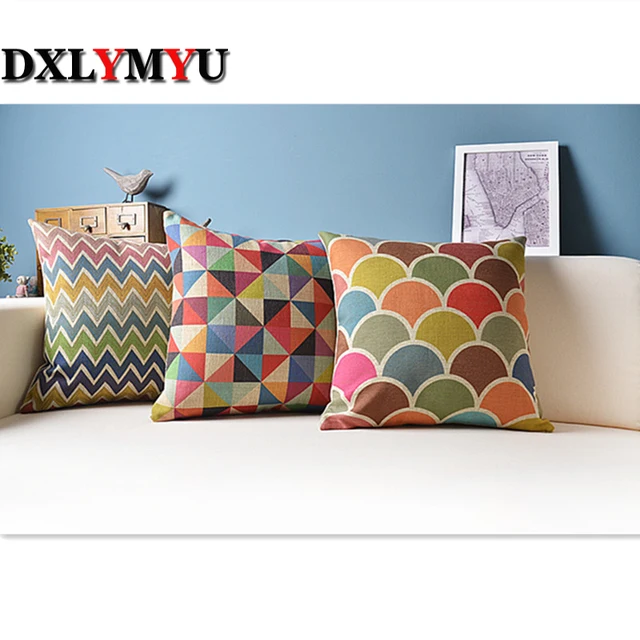 Geometric Cushion For Sofa Car Decorative Pillows Colorful Cushions Geometric Cushion For Sofa Car Decorative Pillows Colorful Cushions Home Decor Capa Para Almofada