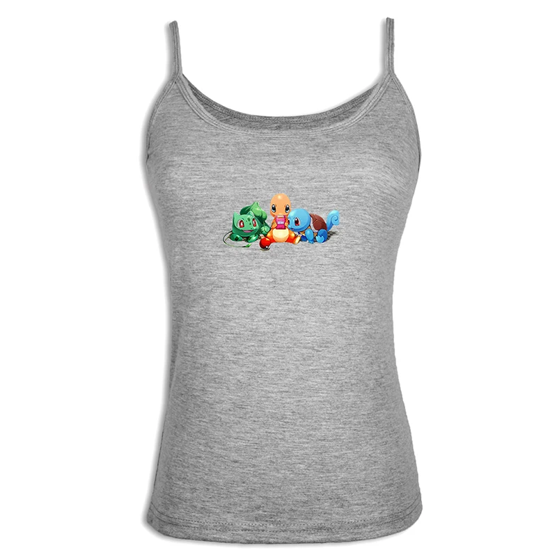 ibSingletS009G Сквиртл Бульбазавр, чармандер, чехол с принтом «во все тяжкие» стильная футболка с изображением персонажей видеоигр с рисунком Русалочки Ариэль сексуальные дамские, женские жилет из джерсовой ткани детский комбинезон из хлопка с ремешками - Цвет: ibSingletS009G