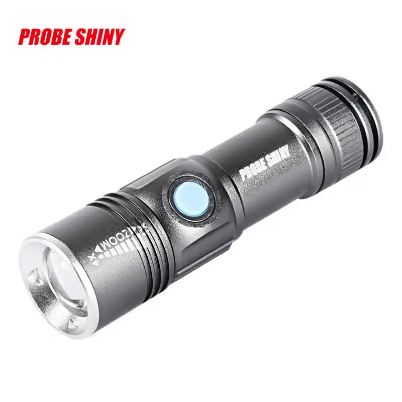 PROBE SHINY Adjustable LED Zoom 3000LM powerful led flashlight MINI USB Rechargeable Flashlight Torch Portable #3o8 (2)