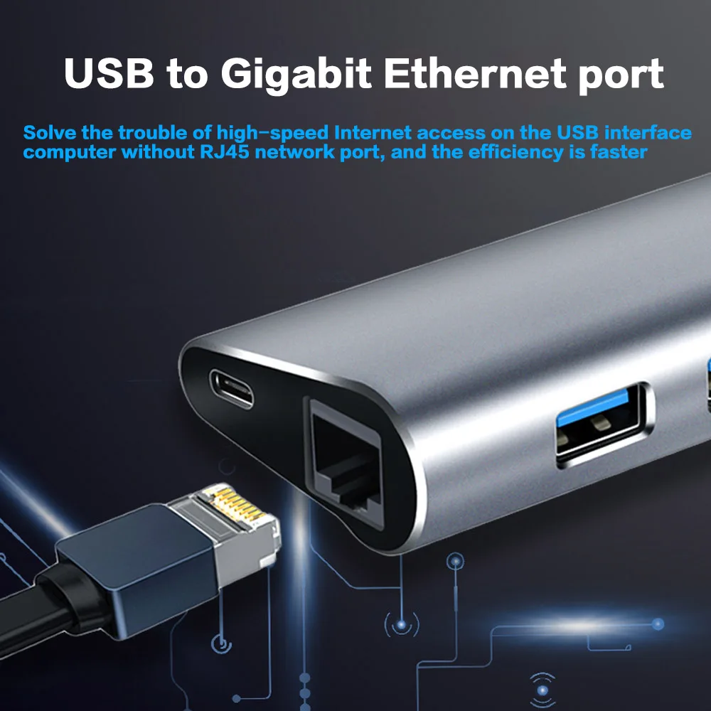 Usb-хаб USB C type c к Gigabit Lan Мульти USB 3,0 RJ45 адаптер для MacBook Pro samsung Galaxy S9 S10 Thunderbolt 3