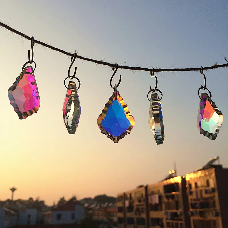Подвески В Форме Кленового Листа из стекла AB 38 мм 2 шт./лот/лот|pendants for chandeliers|crystal