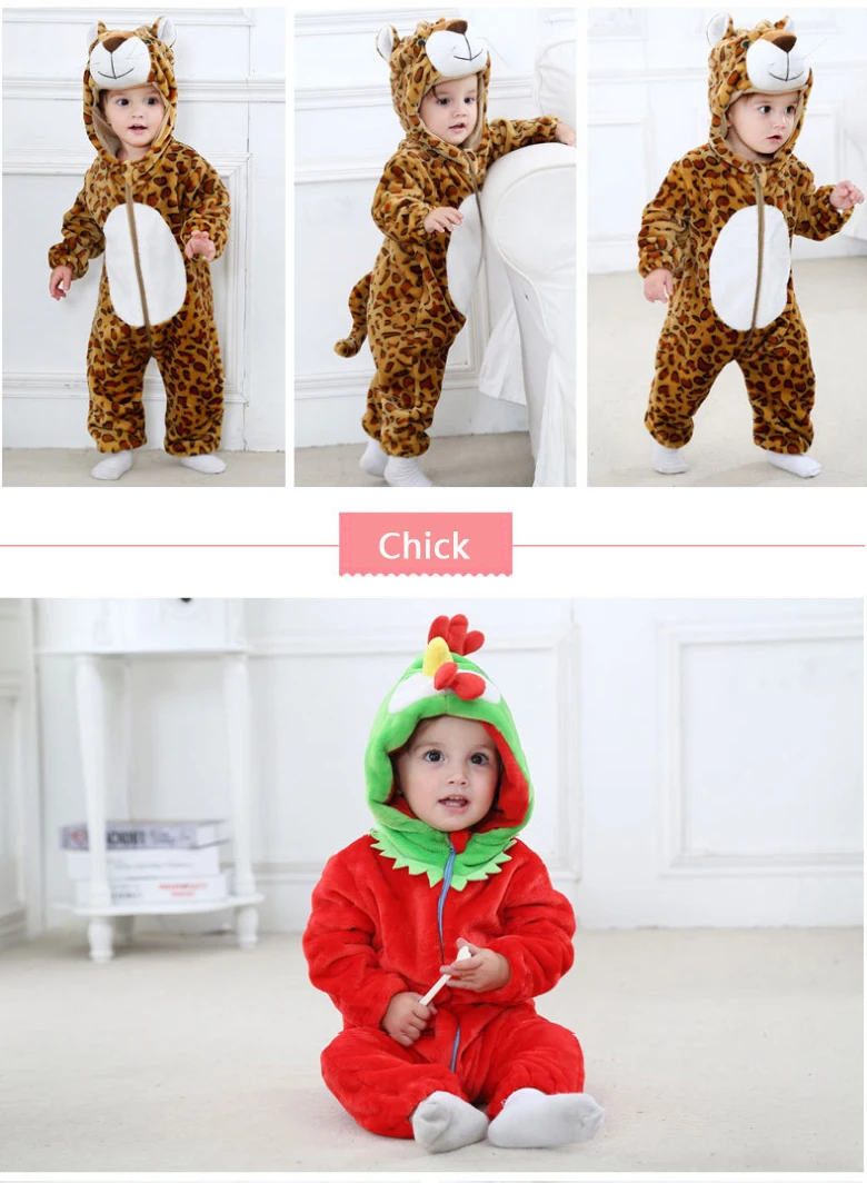 Детские комбинезоны; Одежда для девочек с изображением тигра и панды; пижамы для новорожденных; зимняя верхняя одежда с животными; костюм для малышей; комбинезоны для мальчиков