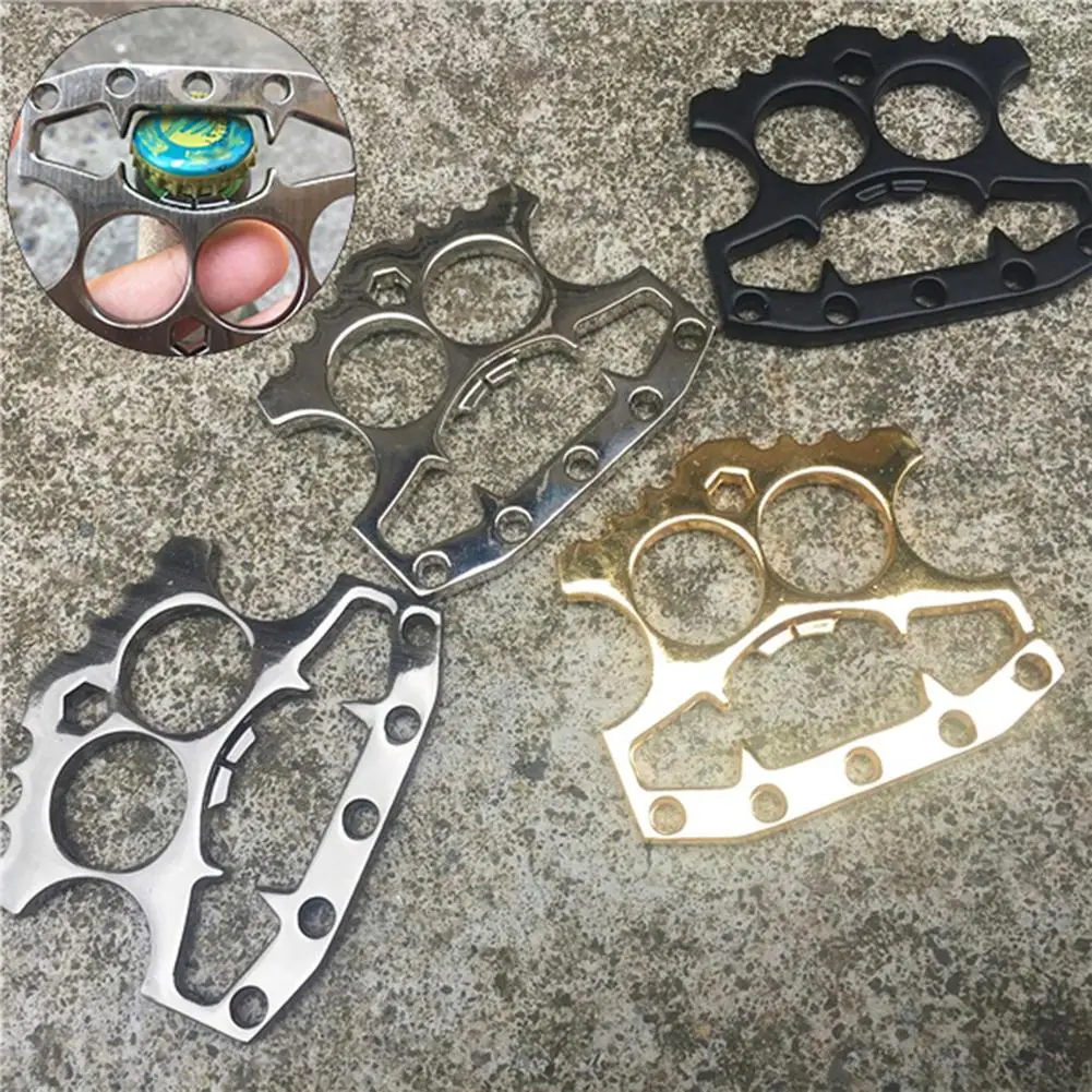 

Skeleton Shape Bottle Opener Window Breaking Tool Self Defense Knuckle Duster