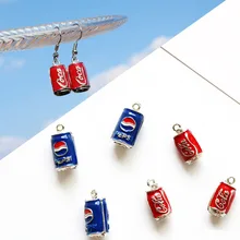 10 шт./лот, эмалированные Подвески в виде бутылки для напитков в виде колы, подвески из сплава с маслом, плавающие DIY серьги, браслет, ювелирный аксессуар, YZ262