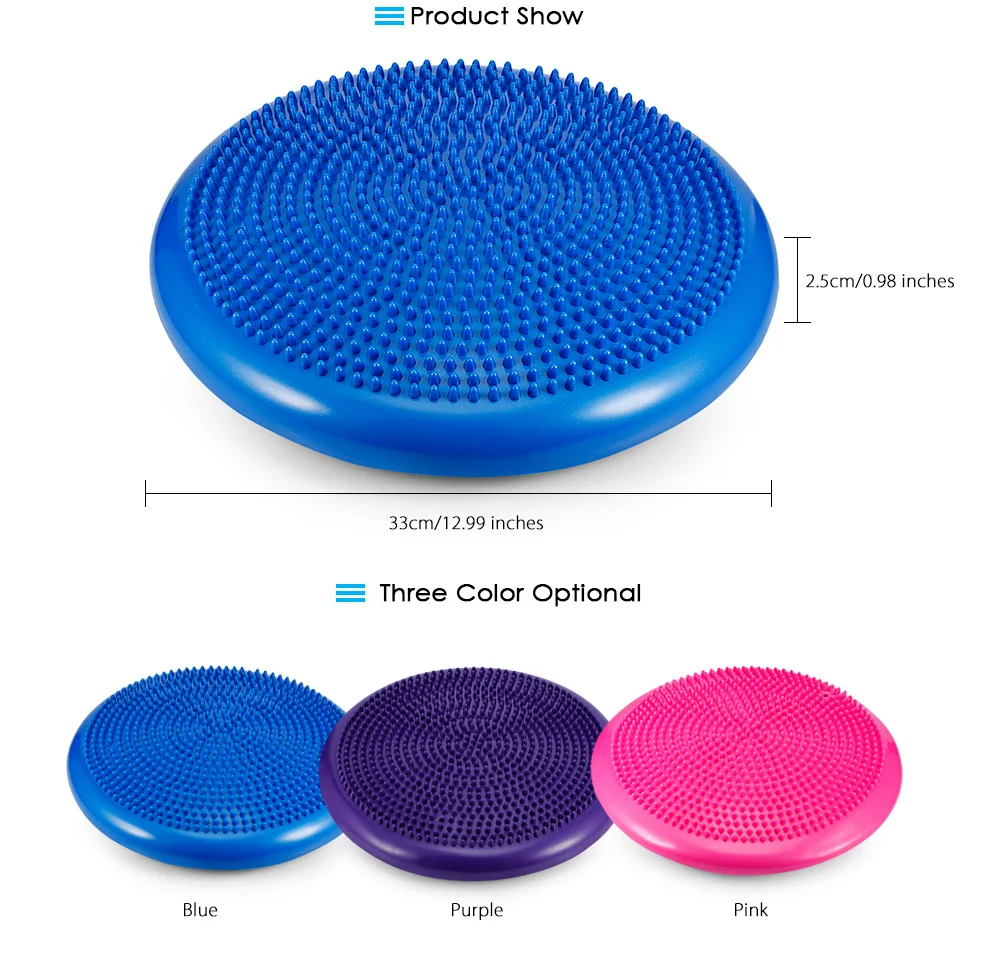 33x33 см надувной Йога массажный мяч прочный универсальный для спортивного зала и фитнеса йога колебание удержание равновесия диск