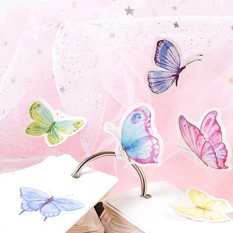46 шт./кор., с изображением милой бабочки наклейки креативные канцтовары наклейки Прекрасный клей наклейки для детей дневник в стиле Скрапбукинг фото Ablums