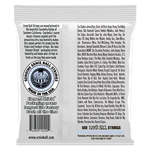 Ernie Ball 2406 или 2409 (шаровой конец) Ernesto Palla черные и Серебристые нейлоновые