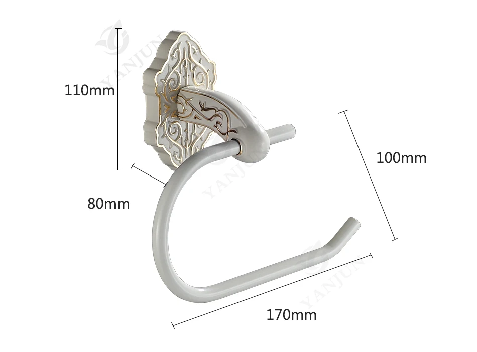 Yanjun держатель туалетной бумаги для хранения ванной комнаты кухонный диспенсер для бумажных полотенец рулон ткани вешалка цинковый сплав слоновой кости белый YJ-7751