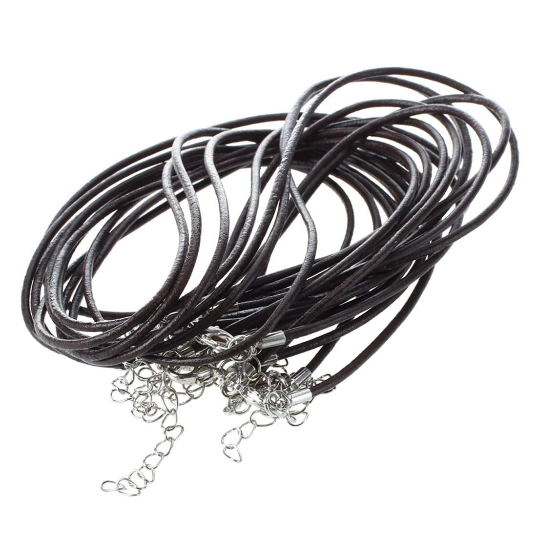 10 PCS Leather Cord Necklace Chain Necklace Brown Closure TOPin Chain