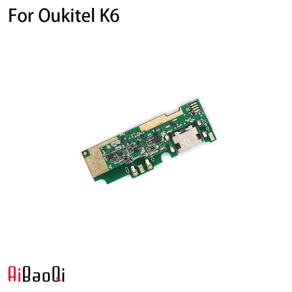 

AiBaoQi New Original usb plug charge board For Oukitel K6 Mobile Phone Flex Cables charging module cell phone Mini USB Port