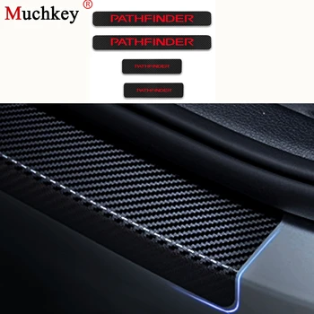 

Welcome Pedal For Nissan Pathfinder Carbon Fiber Sticker Car Door Sill Scuff Plate Door Step Protector Car Styling 4Pcs