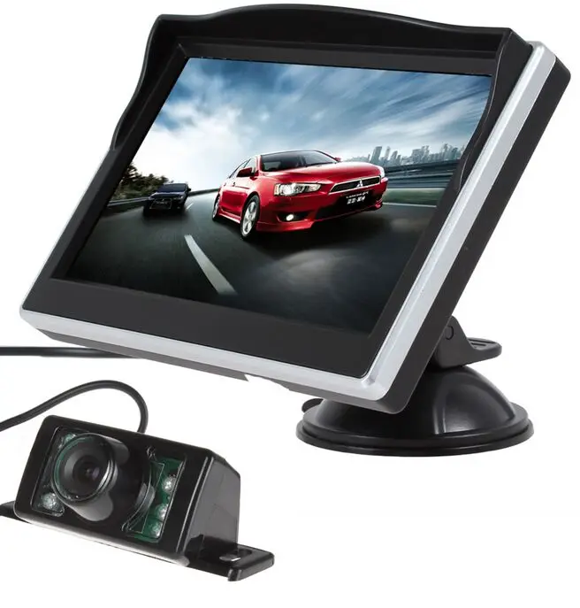 

XYCING 5 Inch TFT LCD Color Monitor Car Rear View Monitor Digital HD Screen Sunshade Monitor 7 IR Lights Car Rear View Camera