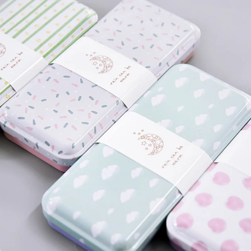 

1 Pcs Cute cartoon iron tinplate large stationery case tin pencil box pencil case creative student gifts learning stationery