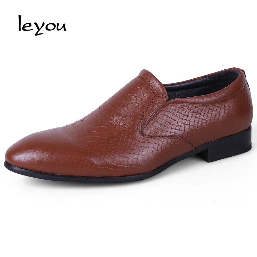 Leyou Casual Shoes Men Genuine Leather Shoes Man P...