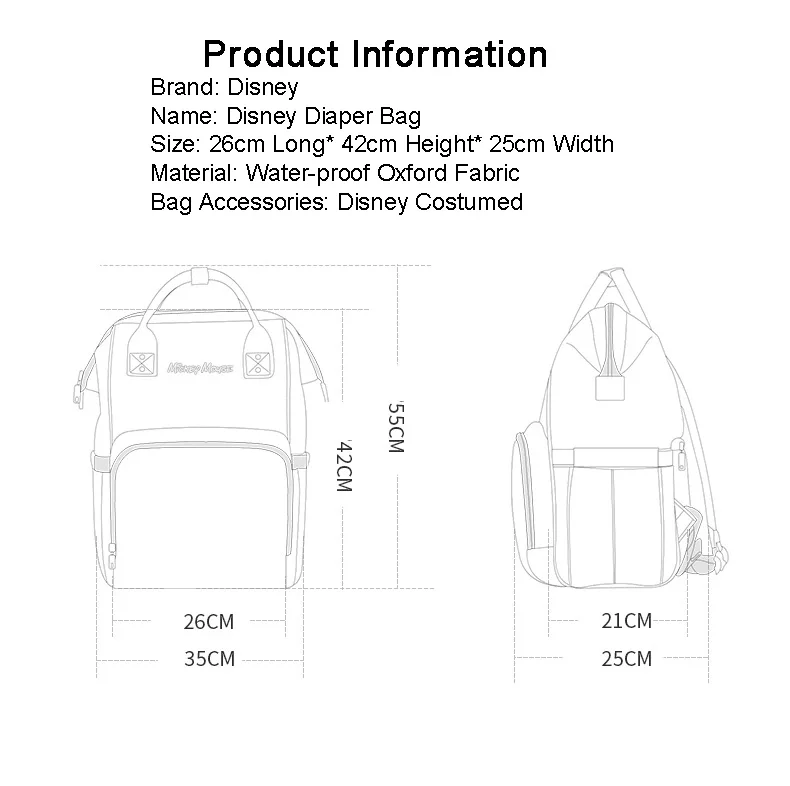 Disney подгузник мешок Мумия maternityдорожный рюкзак большой емкости детский коврик для коляски пеленки мешок для ухода за ребенком изоляционные сумки
