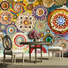 Customized large mural mosaic tile brick pattern American retro abstract 3D wallpaper for living room TV backdrop 3d wall paper custom 3d wall murals wallpaper mosaic tile abstract art wall painting living room tv backdrop wall paper papier peint mural 3d