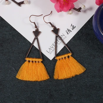 

Anitque Triangle Boho Bohemian Dangle Drop Tassel Earrings for Women Female Ethnic Earrings Hanging Jewelry Accessories
