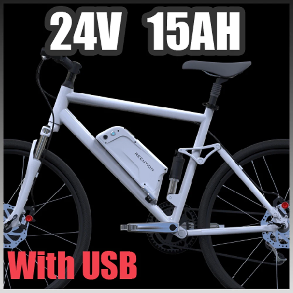 

EU US Free Customs Tax Electric Bicycle Battery 24v 15ah Down bottle Lithium ion Battery Pack 24v Electric bike battery