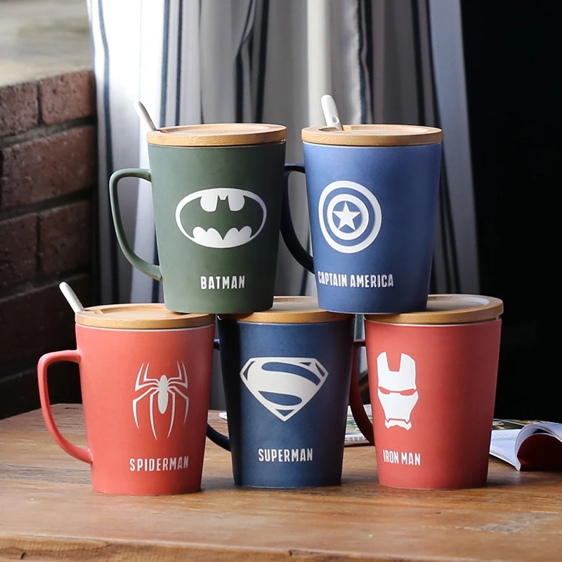 

520ml The Avengers Mugs 12 Styles Superhero Logo Ceramic Cup Iron Man Captain Hulk Thor Spider-Man Marvel Coffee Milk Cup