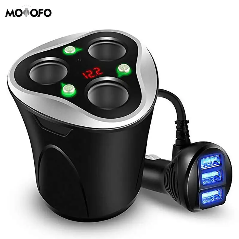 3 Socket Cigarette Lighter Splitter Power Adapter + USB Car Charger Switch for Cell Phone GPS Dash Cam Electronic Devices | Мобильные