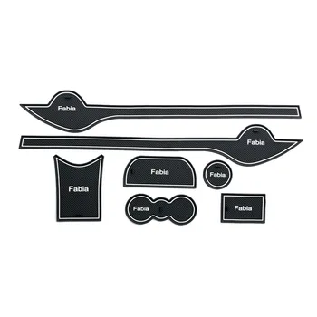 

For Skoda Fabia 2012 - 2014 Car Rubber Non-Slip Mats Car Door Slot Pad Silicone Water Coaster Car Styling Accessories Sticker