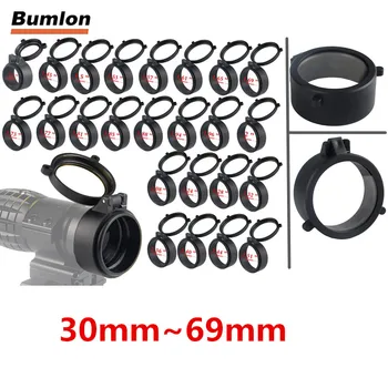 

30-69MM Transparent Rifle Scope Lens Cover Flip Up Quick Spring Protection Cap Objective Lense for Hunting Airsoft RL37-0072
