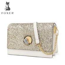 FOXER роскошные женские сумки через плечо Классическая