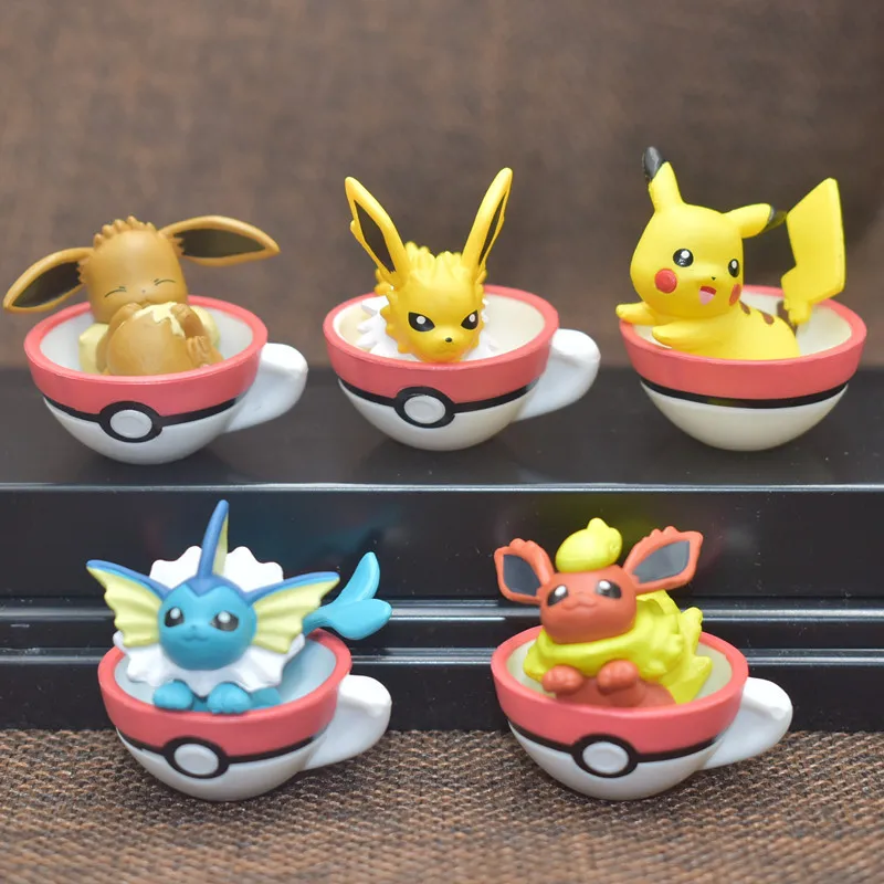 5 шт./компл. Eevee Vaporeon Jolteon Flareon Pkchu с бумажными фигурками героев и игрушек