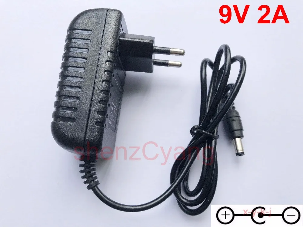 50PCS Reverse Polarity 9V2A AC 100V 240V Converter Adapter DC 9V 2A