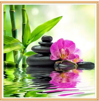 

Bamboos Orchid Patchwork Diy Square/round Rhinestone Diamond Painting Full Drill Cross Stitch Picture By Numbers
