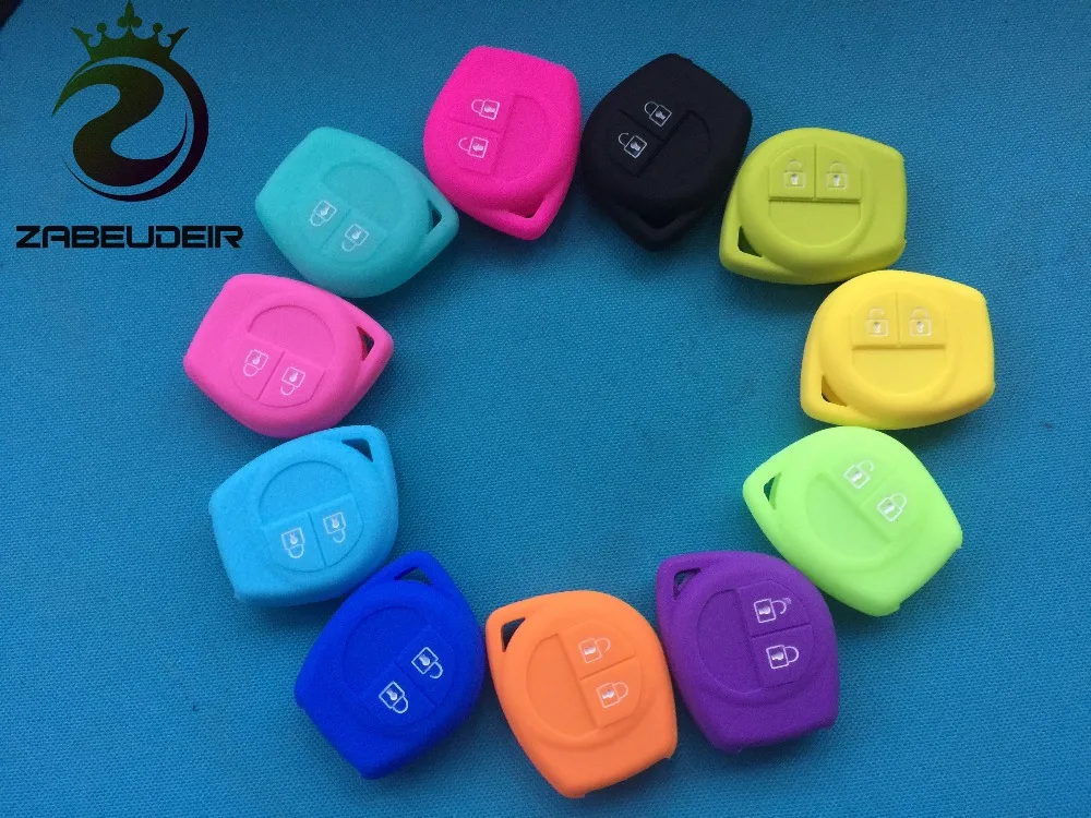 Key Case Cover Pusakieyy 1Pc New Replacement Soft Silicone Case Cover Holder For Suzuki Swift Grand VITARA IGNIS ALTO 2 Buttons Remote Key Fob Car Key Shell Flip Key Fob Shell