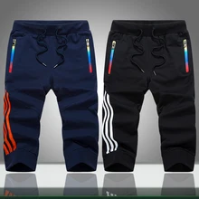 Мужские повседневные шорты, летние, одноцветные, в полоску, на молнии, с карманами, для бега, короткие спортивные штаны, мужская спортивная одежда, для бодибилдинга, для доски, шорты, облегающие