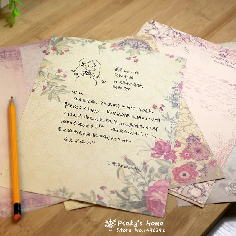 6 lotspacks european pastoral style retro love letter stationery cute letter paper writing paper for envelopes in letter pad paper from office school