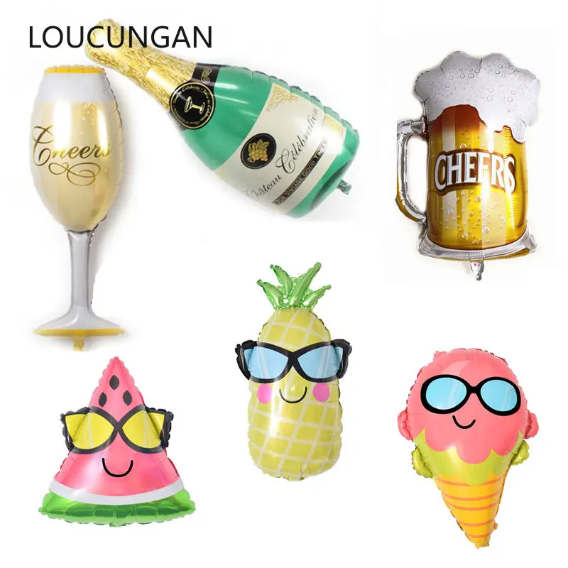

Happy Birthday Decoration Balloons Giant Fruit Champagne Diamond Ring Balloons Wedding Birthday Party Decorations Adult Kids