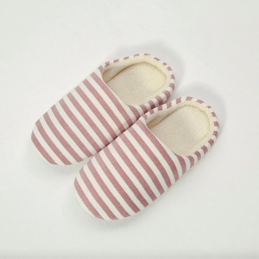 Sleeper#501 NEW Women Men Warm Striped Slipper Indoors Anti-slip Winter House Shoes casual home ladies hot Free Shipping