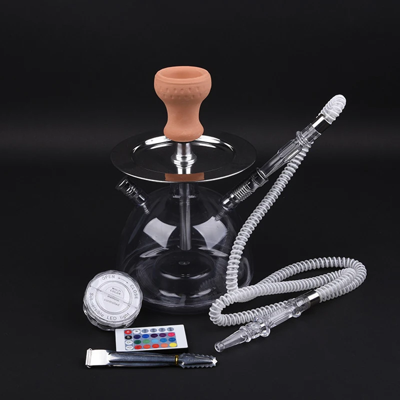 

Glass Hookahs Shisha Smoking Shishas Water Pipe Hose Remote Multicolor Russian Style Complete Set Tobacco for Hookah Bowl Chicha