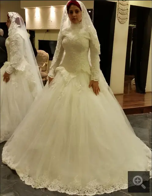 Robe de mariage Turquie 2017 Manches Longues Musulman ...