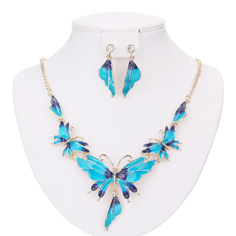 Cheap Fashion Jewelry Sets For Women Butterfly African Beads Jewelry Set Costume Wedding Indian