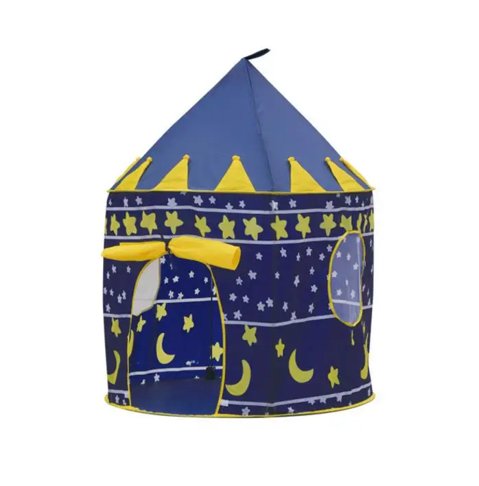 Cubby House Playhouse Kids Cartoon Castle Tent Dome Indoor Outdoor Play Toys Tents For Girl Boy Children Party Gift blue pink