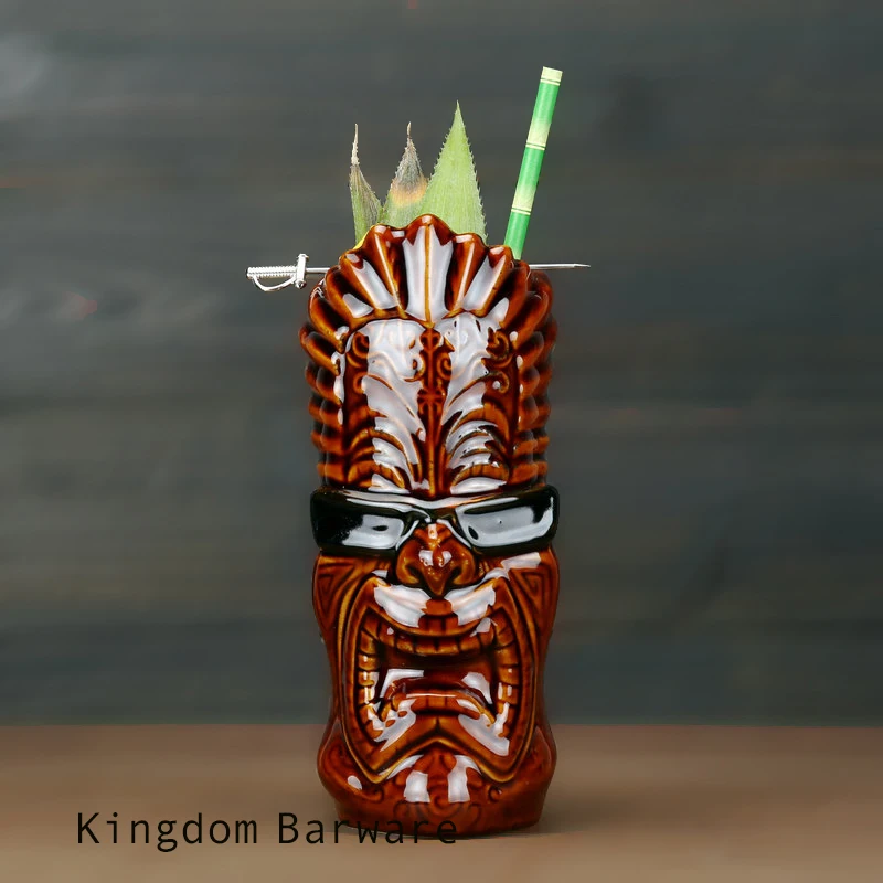 

Rock Gangs Ceramic Tiki Mug Hawaii Tiki Mugs Cocktail Cup Beer Beverage Mug