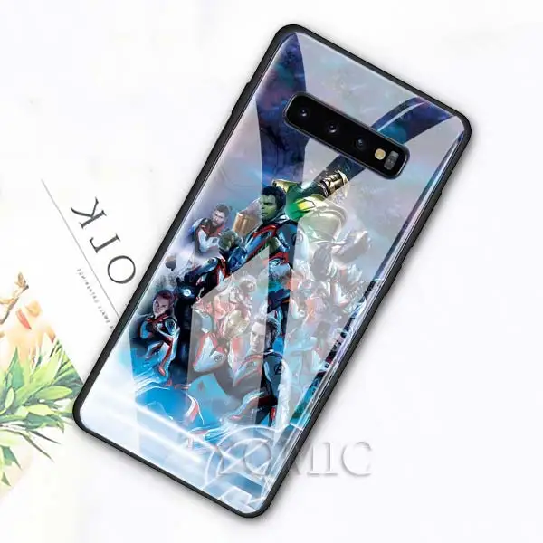 Чехол из закаленного стекла для samsung Galaxy S10e S10 S8 S9 Plus Note 9 10 A50 A70 чехол для телефона Марвел Мстители Железный человек Капитан Америк - Цвет: 012