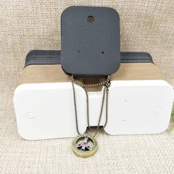 

300pcs 5*13.5cm 2018 new white/kraft/black DIY blank necklace earring folded card jewelry display card customer logo avaiable