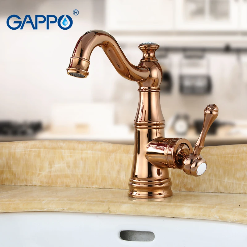 

GAPPO Basin Faucet basin brass mixer taps waterfall bathroom mixer faucets bath Deck Mounted rose golden taps Faucets