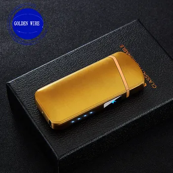 

Fingerprint Touch Electric USB Lighter Double Arc Plasma Rechargeable Cigarette Lighter Cigar Smoking Pipe Metal Lighter Candle