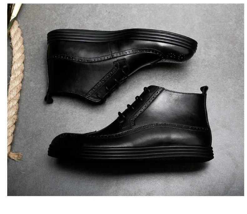 MYCOLEN зимние сапоги ручной работы, удобные Баллок Мужские ботинки на шнуровке черный Для мужчин Повседневное Осенняя мужская обувь кожаные