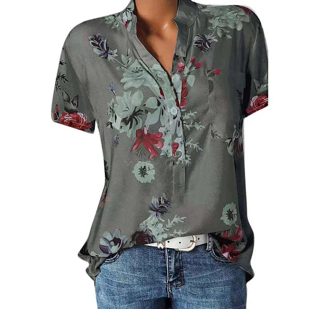 Womens Tops And Blouses Plus Size 5XL Short Sleeve Ladies Office Summer Blouse Women Elegant Shirt Top Femme Blusas Mujer 2019 5