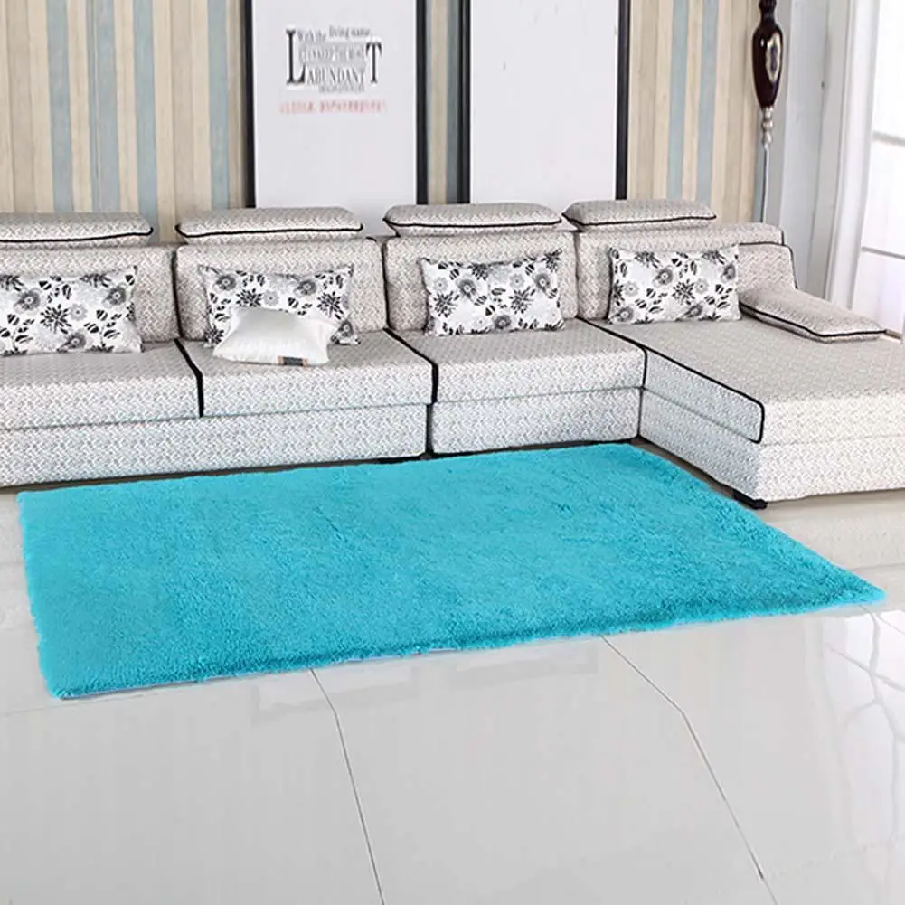 Fluffy Rugs Anti-Skiding Shaggy Area Rug Dining Rooms Carpet Floor Mats Blue shaggy rugs