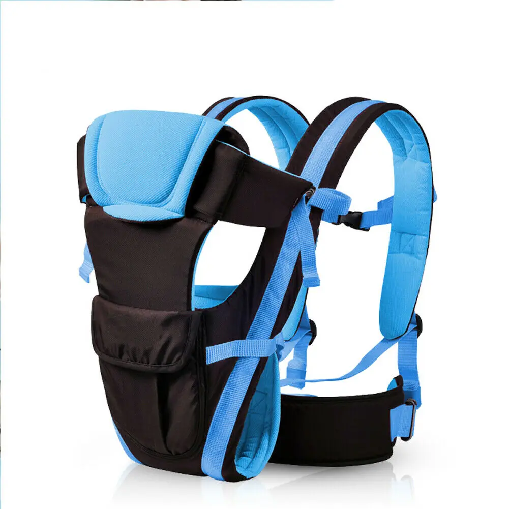 Новорожденных ремень для новорожденных рюкзак Передняя Задняя грудь эргономичный 4 позиции - Цвет: Синий